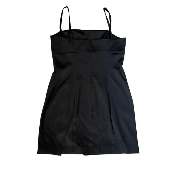 VTG HUGO BUSCATI  BLACK COCKTAIL DRESS SZ 12 USA MADE STRAPS PENCIL SHORT WOMENS - Picture 4 of 5